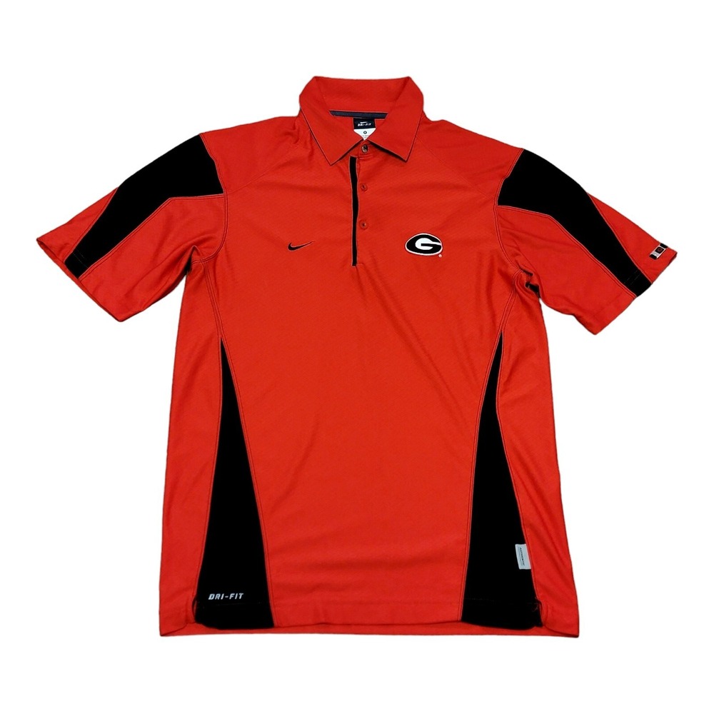 Nike Georgia Bulldogs Team Issued Polo Shirt Mens Small Red Black 22699X-GG1